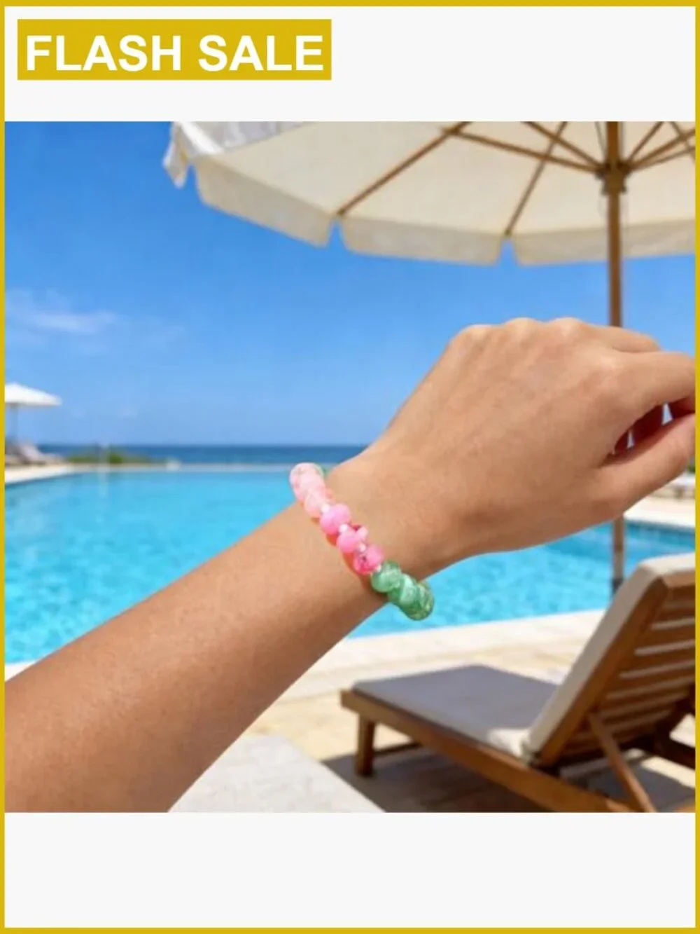 Chunky Acrylic Boho Stretch Bracelet Set Handmade Summer Vacation Jewelry